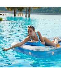 Gnuadz Inflatable Tanning Pool Lounger Float Sun Tub Raft Bed 71"x48