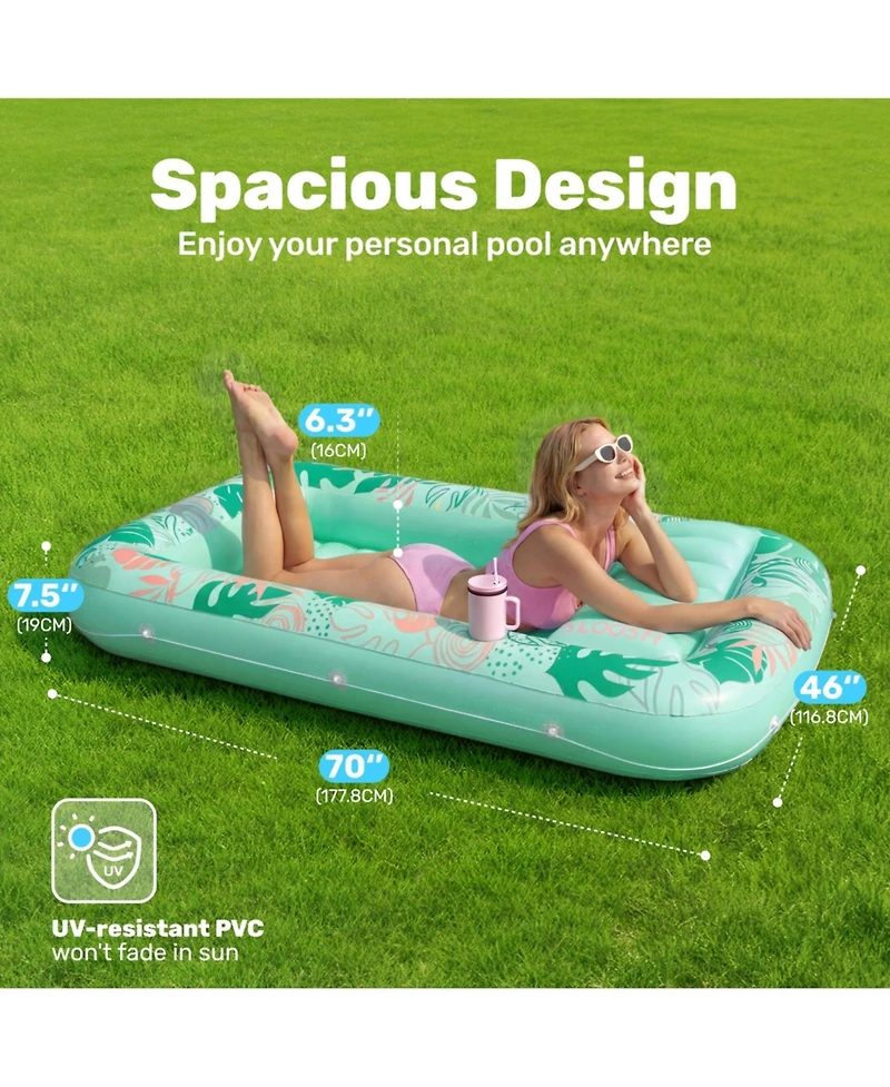 Gnuadz Inflatable Tanning Pool Lounger Float Pillow Raft Lounge 70"x46