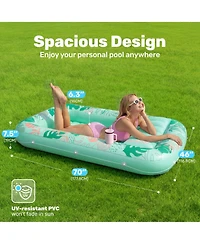 Gnuadz Inflatable Tanning Pool Lounger Float Pillow Raft Lounge 70"x46