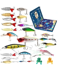 Gnuadz 24-piece Fishing Lure Kit Bass Lures Tackle Box Gift