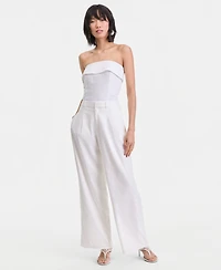 I.n.c. International Concepts Women's Linen-Blend Wide-Leg Pants, Macy's Exclusive