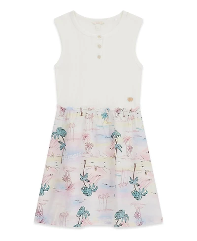 Guess Girls' 7-16 Mixed Fabric Sleeveless Dress