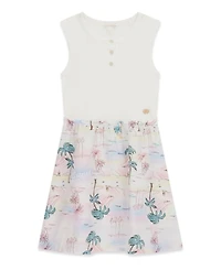 Guess Girls' 7-16 Mixed Fabric Sleeveless Dress
