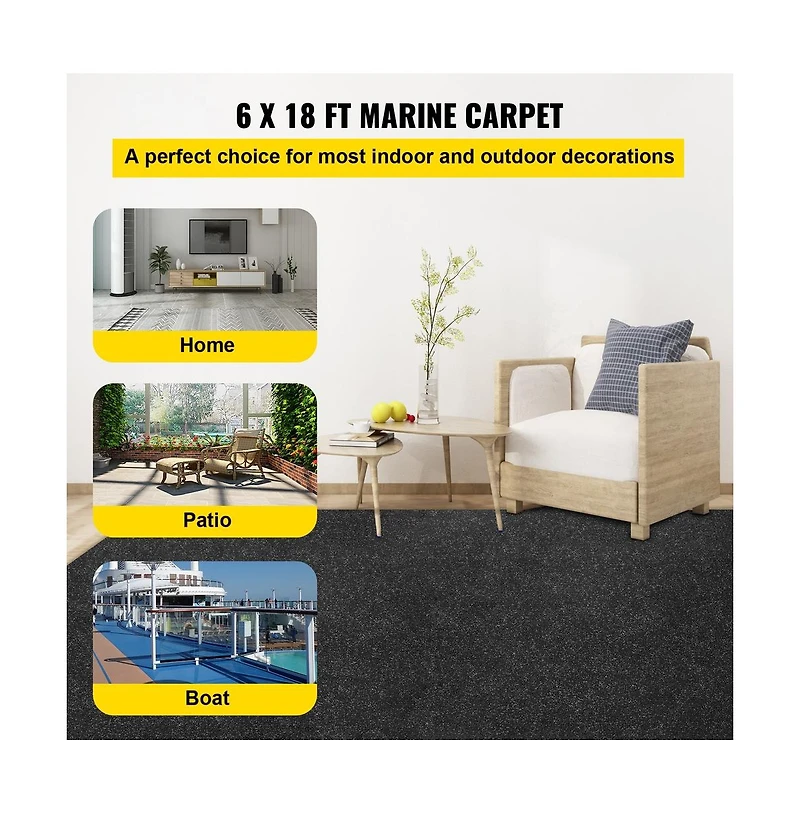 Sugift Waterproof Marine Boat Carpet 32 oz Anti Uv with Marine Latex Backing