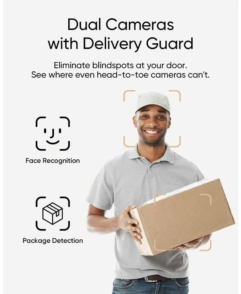 eufy Video Doorbell E340, Dual Cameras, 2K Full Hd, Battery Powered, Rechargeable, No Monthly Fee
