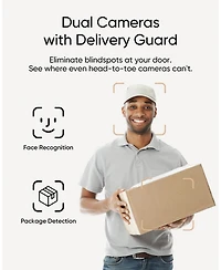 eufy Video Doorbell E340, Dual Cameras, 2K Full Hd, Battery Powered, Rechargeable, No Monthly Fee