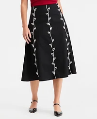 On 34th Women's Linen-blend Soutache Embroidered Midi Skirt, Macy's Exclusive