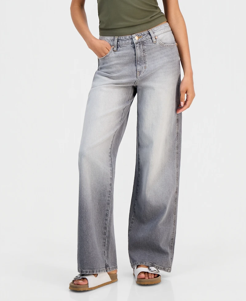 Celebrity Pink Juniors' Curvy Baggy Wide-Leg Jeans