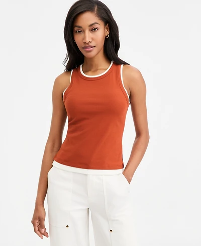 On 34th Women's Micro Rib Faux-Layered Tank Top, Macy's Exclusive