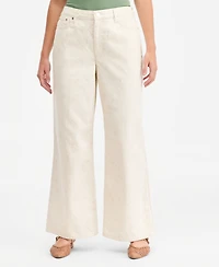On 34th Women's High-Rise Floral Stitch Wide-Leg Jeans, Macy's Exclusive
