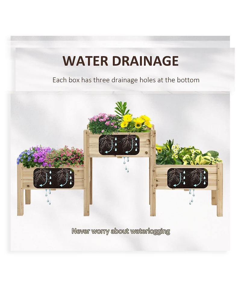 4 Tier Raised Garden Bed Freestanding Planter Box for Vegetables Herbs