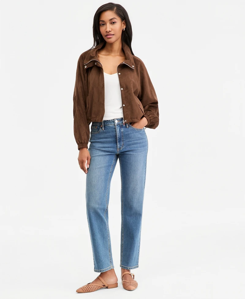 On 34th Women's Faux-Suede High Collar Utility Jacket, Macy's Exclusive