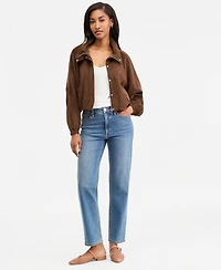 On 34th Women's Faux-Suede High Collar Utility Jacket, Macy's Exclusive