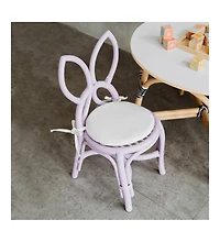 Momiji Butterfly Handcrafted Rattan Kids Chair with cushion - Wicker Purple (Set of 2)