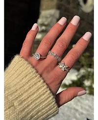 Suzy Levian Sterling Silver Cubic Zirconia Butterfly Ring