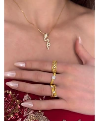 Suzy Levian Sterling Silver Cubic Zirconia Wild Snake Pendant