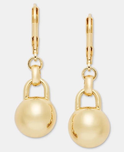 Anne Klein Gold-Tone Half Dome Ball Drop Earrings
