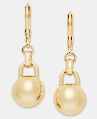 Anne Klein Gold-Tone Half Dome Ball Drop Earrings