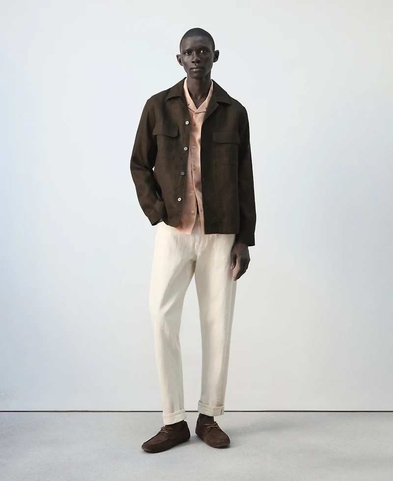 Mango Men's Bowling Collar Overshirt