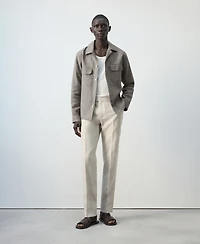 Mango Men's Bowling Collar Overshirt