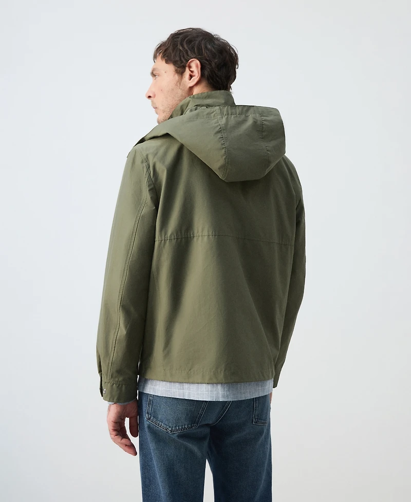 Mango Men's Detachable Hood Water-Repellent Bomber Jacket
