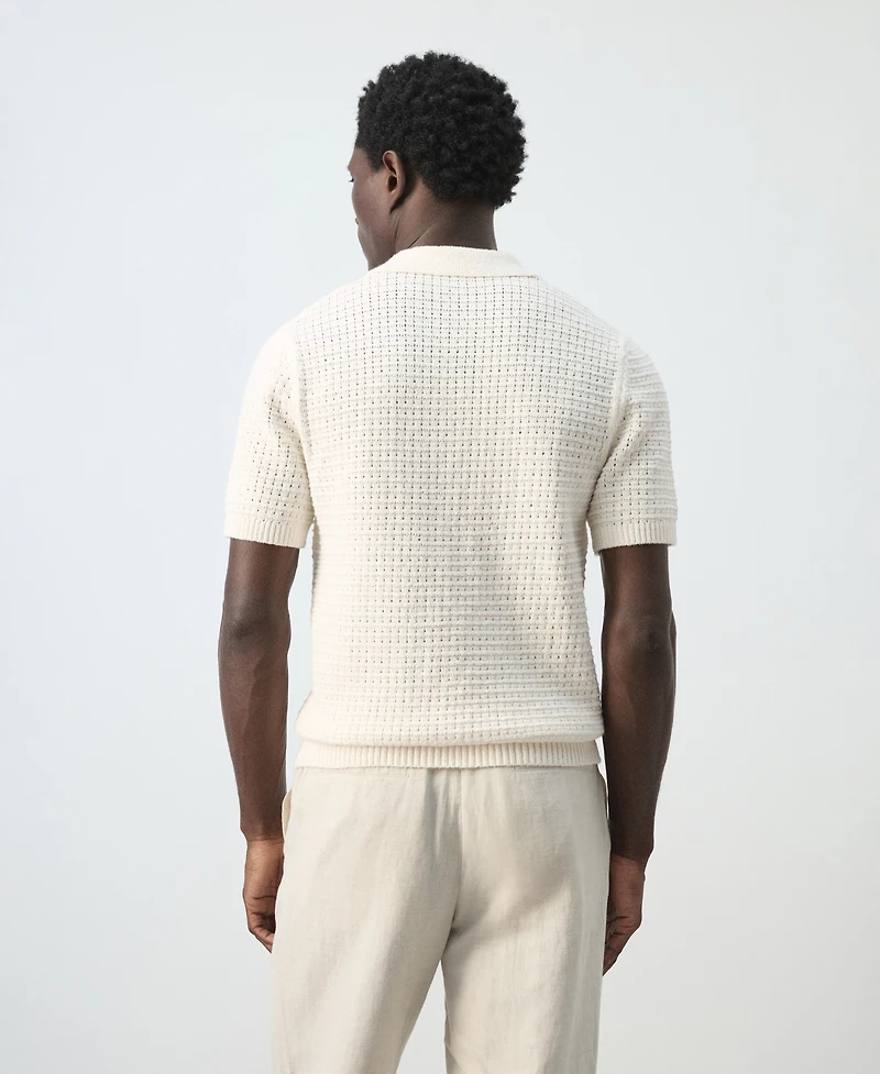 Mango Men's Openwork Knitted Shirt