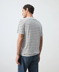 Mango Men's Striped Slim-Fit Linen T-Shirt