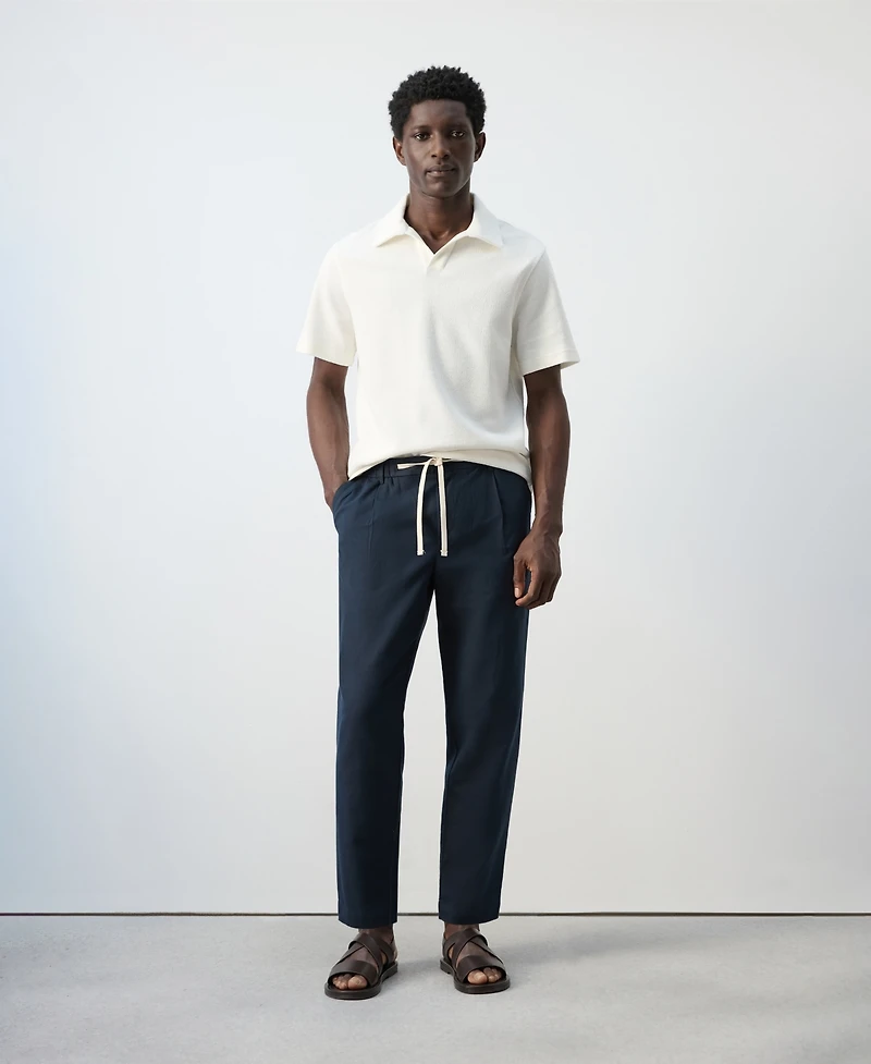 Mango Men's Regular-Fit Textured Polo Shirt