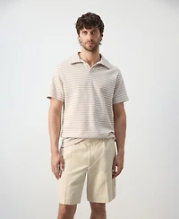 Mango Men's Regular-Fit Textured Striped Polo
