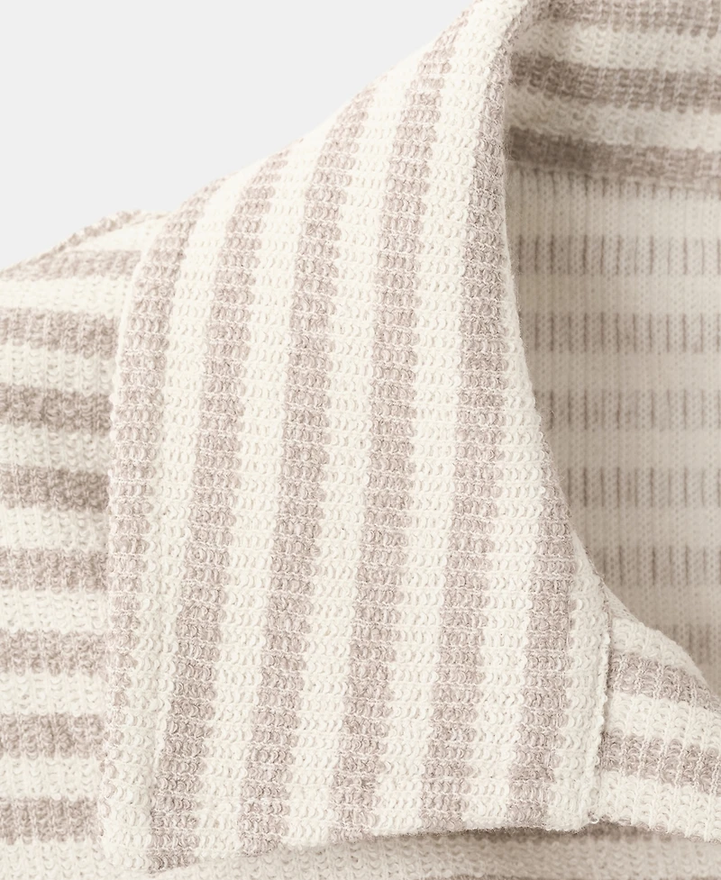 Mango Men's Regular-Fit Textured Striped Polo
