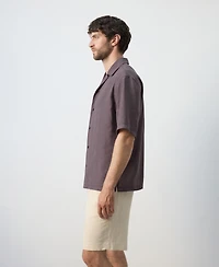 Mango Men's Relaxed Fit Bowling Collar Shirt