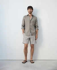 Mango Men's Seersucker Striped Swimsuit