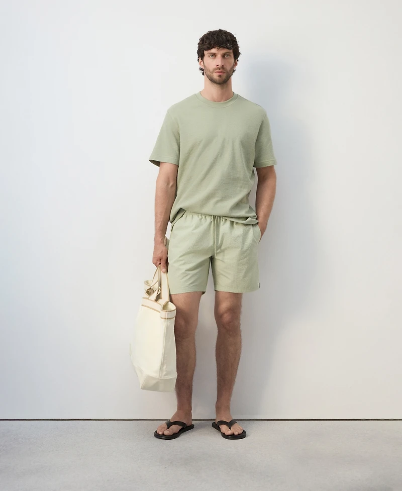 Mango Men's Seersucker Swimming Trunks