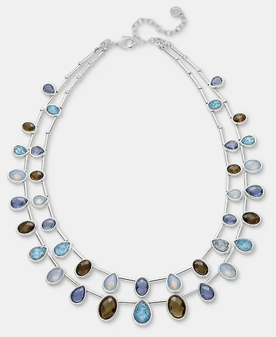 Anne Klein Blue Stone Multi-Row Necklace