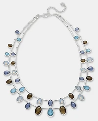 Anne Klein Blue Stone Multi-Row Necklace