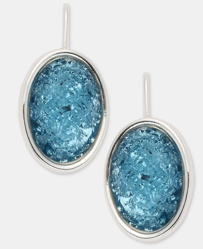 Anne Klein Silver-Tone Blue Stone Drop Earrings