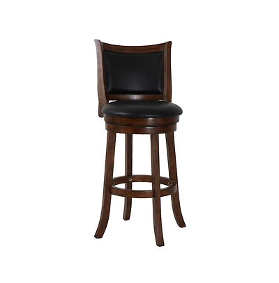 New Classic Furniture Bristol Wood Swivel Bar Stool with Pu Seat