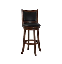 New Classic Furniture Bristol Wood Swivel Bar Stool with Pu Seat