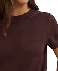 Reiss Women's Cotton And Wool Crew-Neck Top