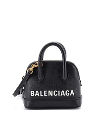Pre-Owned Balenciaga Nano Logo Ville Bag Leather