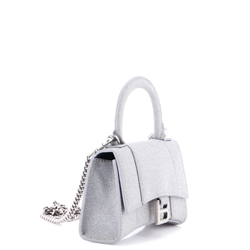 Pre-Owned Balenciaga Mini Hourglass Top Handle Bag Glitter Leather