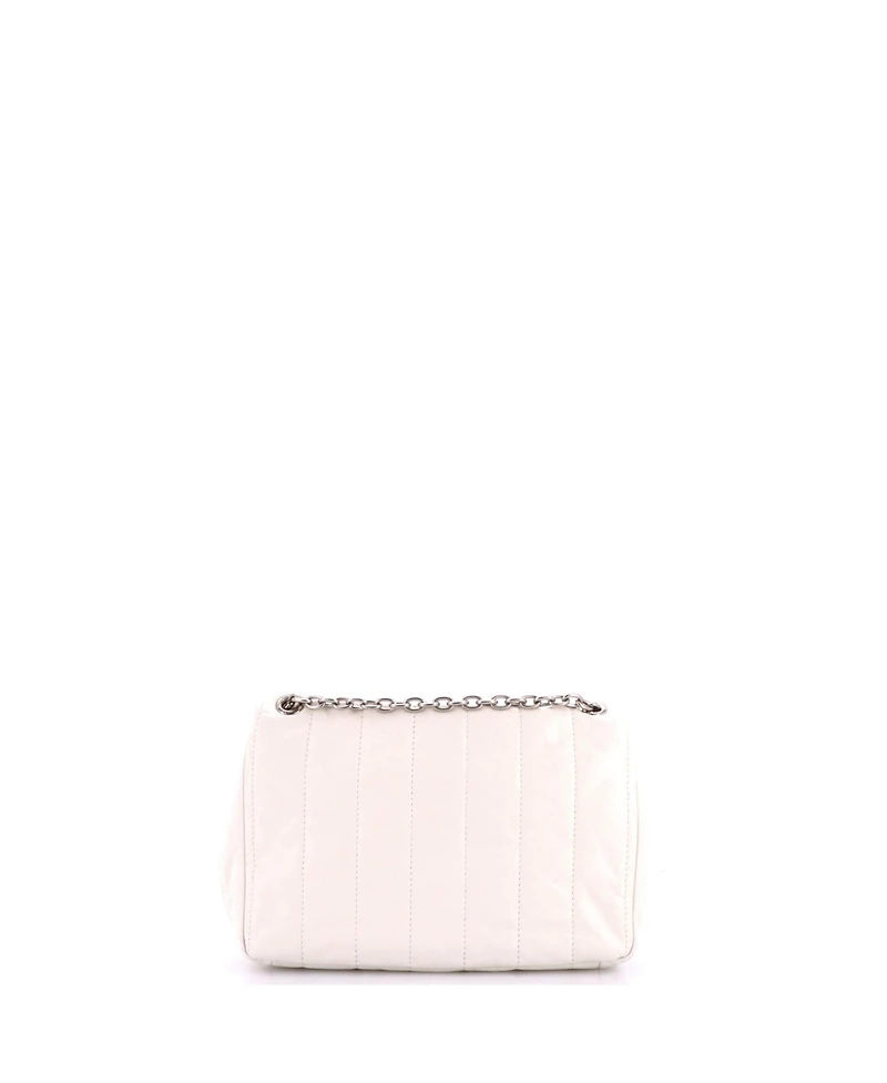 Pre-Owned Balenciaga Mini Monaco Chain Flap Shoulder Bag Quilted Leather