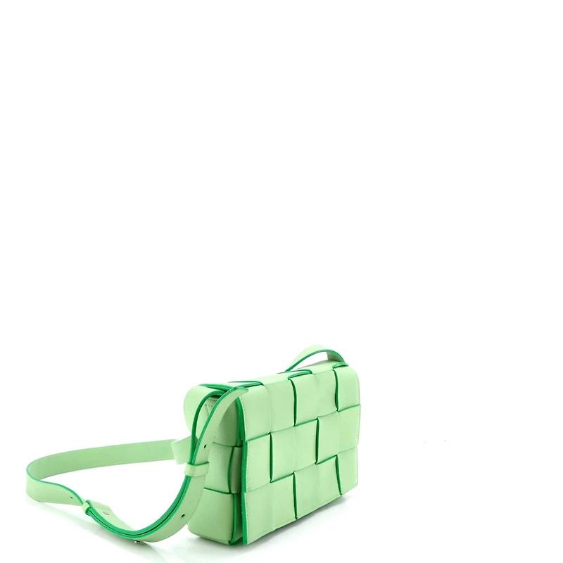 Pre-Owned Bottega Veneta Cassette Crossbody Bag Maxi Intrecciato Leather