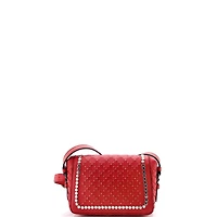Pre-Owned Bottega Veneta Small Flap Crossbody Bag Studded Leather with Intrecciato Detail