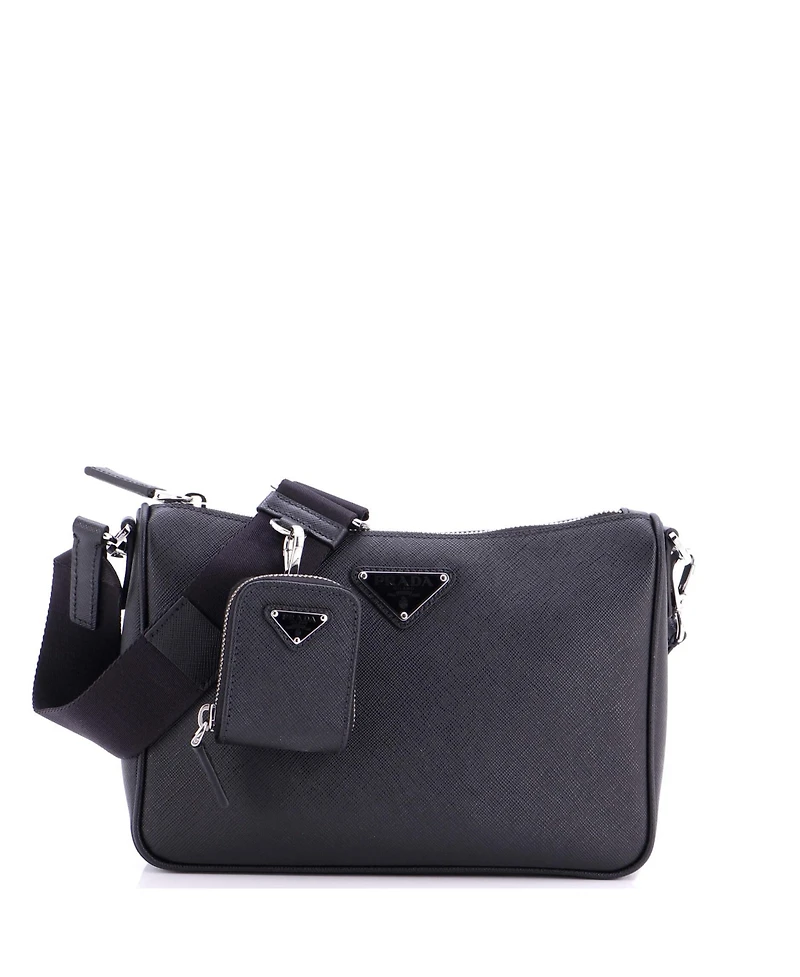 Pre-Owned Prada Small Re-Edition Zip Messenger Bag Saffiano Leather