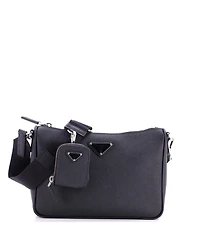 Pre-Owned Prada Small Re-Edition Zip Messenger Bag Saffiano Leather