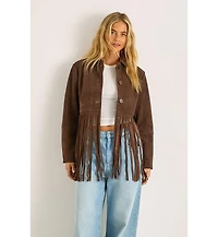 Nasty Gal Women's Real Suede Fringe Jacket