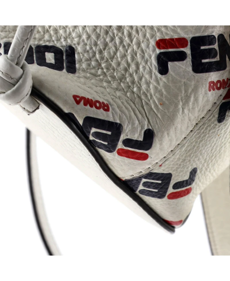 Pre-Owned Fendi Mini Mania Logo Mon Tresor Bucket Bag Printed Leather