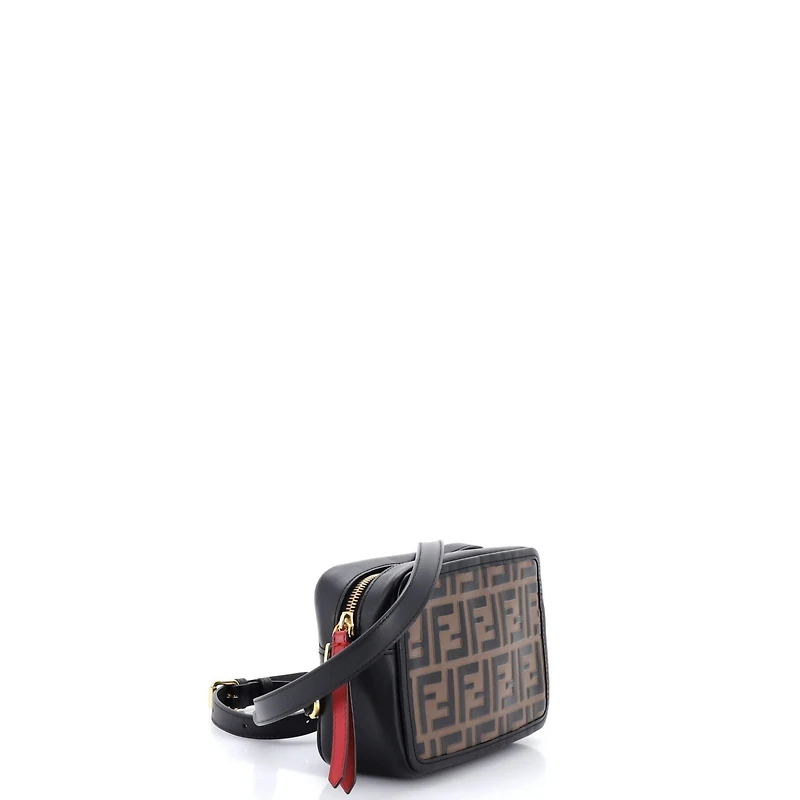 Pre-Owned Fendi Small Camera Bag Zucca Embossed Leather
