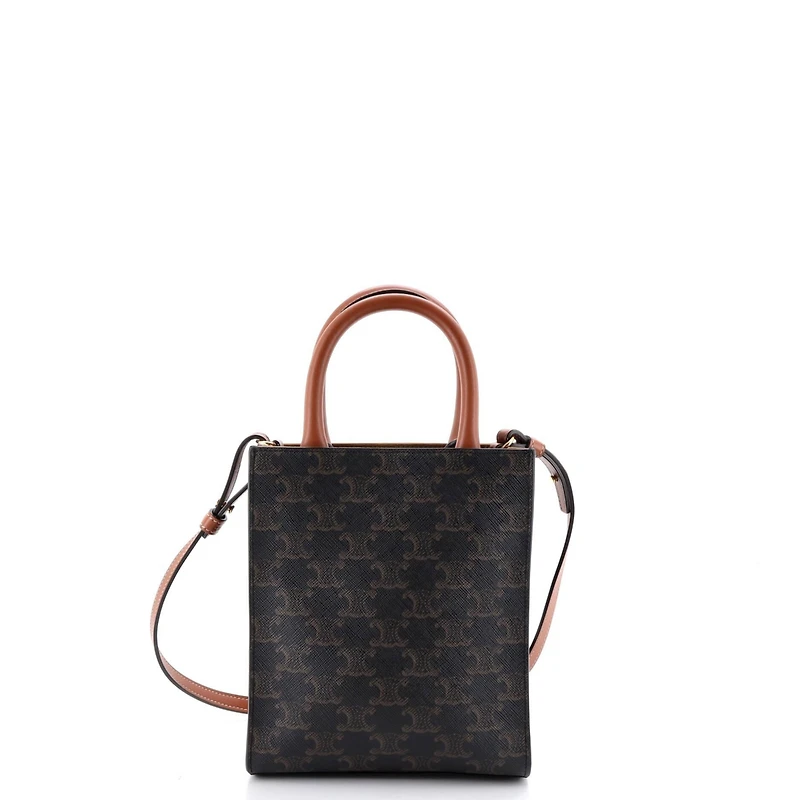Pre-Owned Celine Mini Vertical Cabas Tote Triomphe Coated Canvas